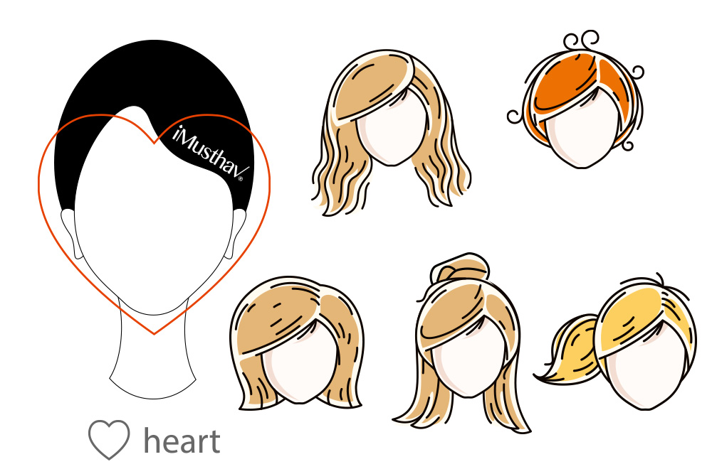 heart face hair style